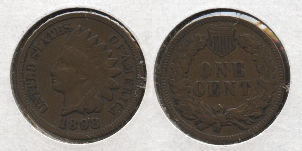 1898 Indian Head Cent Fine-12 #a