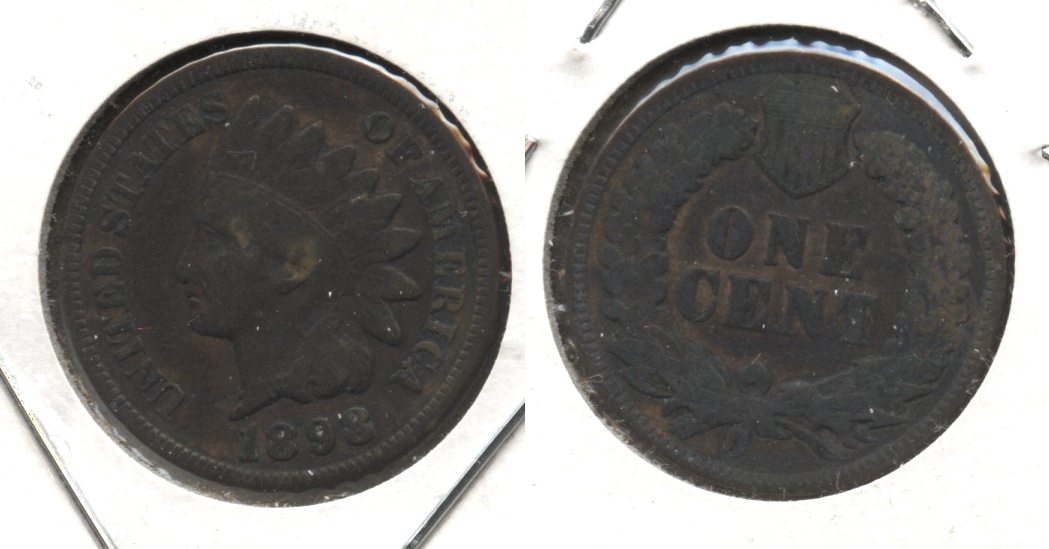 1898 Indian Head Cent VG-8 #b Cleaned Retoned