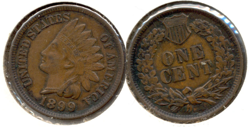 1899 Indian Head Cent AU-50 a