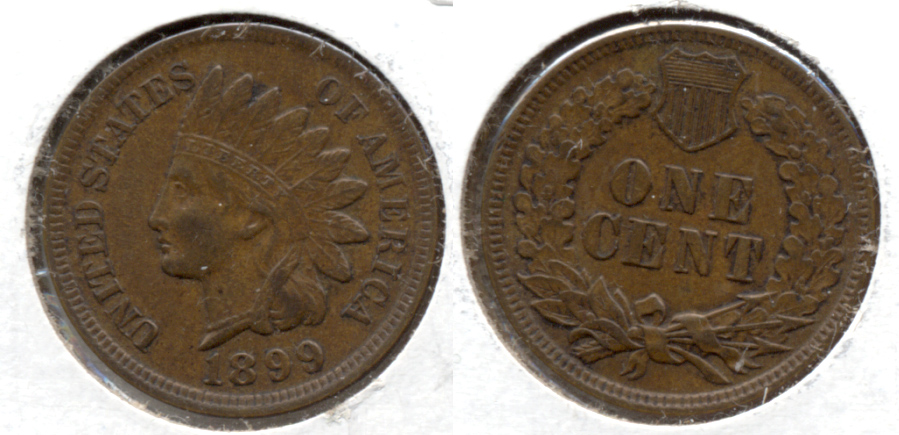 1899 Indian Head Cent AU-50 d