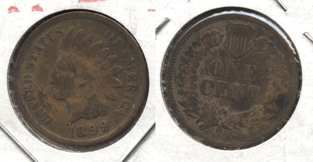 1899 Indian Head Cent VG-8 #b Cleaned Retoned