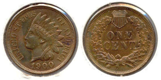 1900 Indian Head Cent AU-55