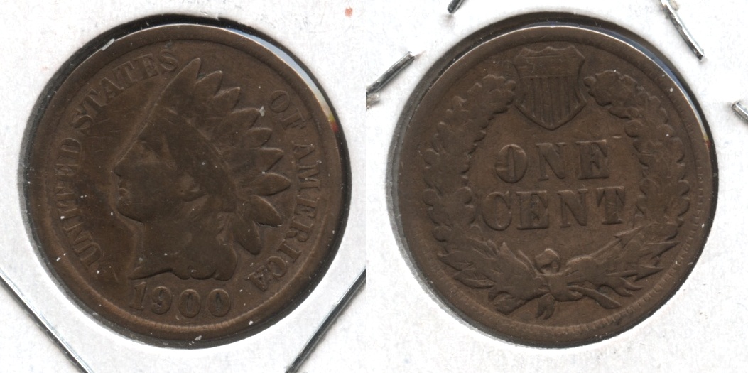 1900 Indian Head Cent Good-4 #m Cleaned