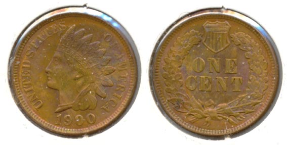 1900 Indian Head Cent MS-63 Red Brown a