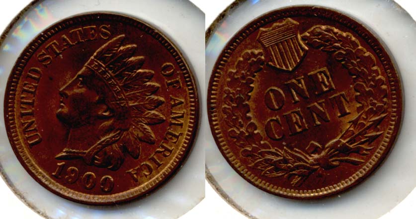 1900 Indian Head Cent MS-63 Red Brown c
