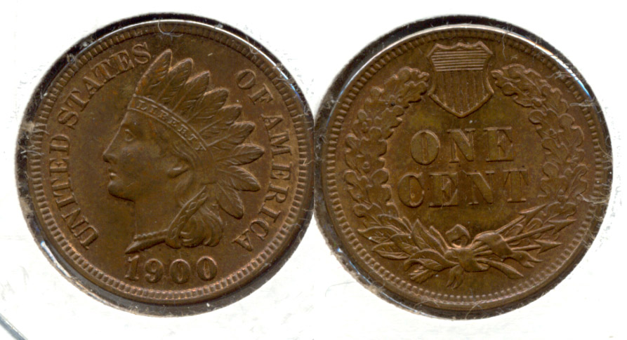 1900 Indian Head Cent MS-63 Red Brown d