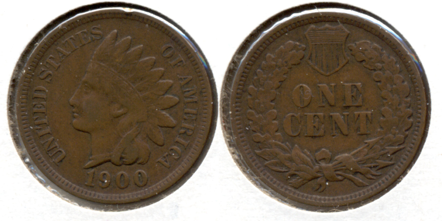 1900 Indian Head Cent VF-20 f