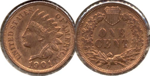 1901 Indian Head Cent AU-55 a