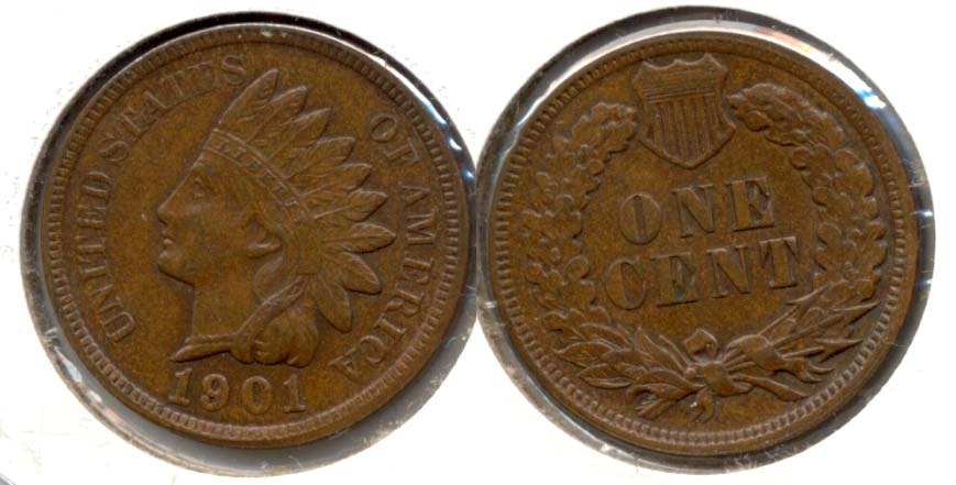1901 Indian Head Cent AU-55 d