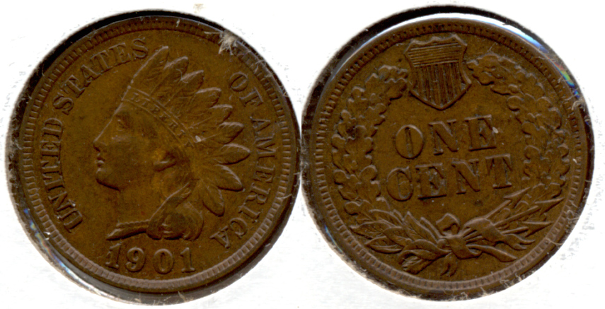 1901 Indian Head Cent EF-40 f