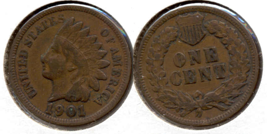 1901 Indian Head Cent Fine-12 a