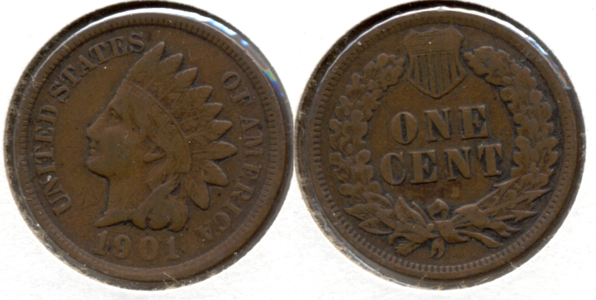 1901 Indian Head Cent Fine-12 j