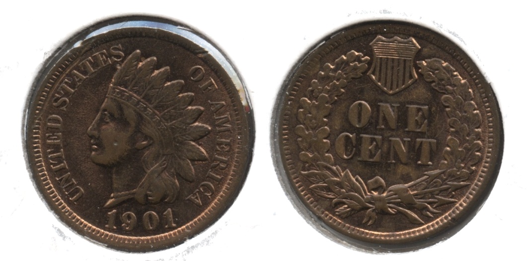 1901 Indian Head Cent MS-60 Red Brown