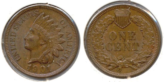 1901 Indian Head Cent MS-63 Brown