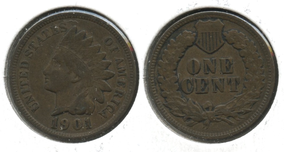 1901 Indian Head Cent VF-20 #x