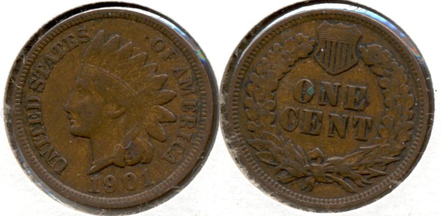 1901 Indian Head Cent VG-8 e
