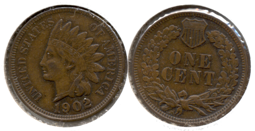 1902 Indian Head Cent AU-50 p