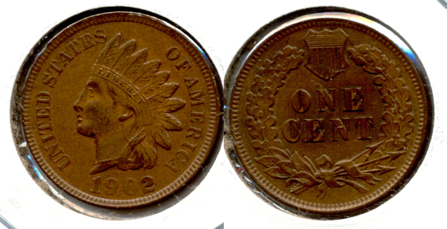 1902 Indian Head Cent AU-58