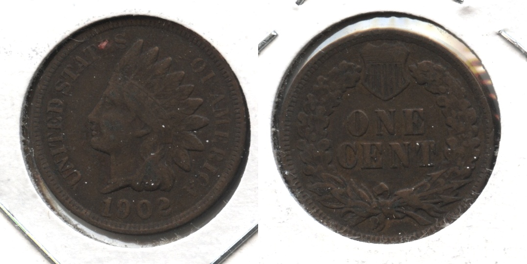 1902 Indian Head Cent Fine-12 #m