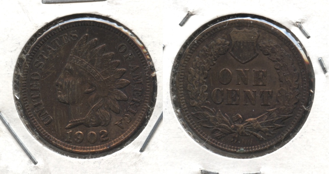 1902 Indian Head Cent MS-60 Cleaned Retoned