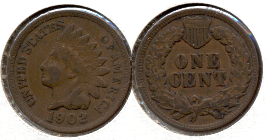 1902 Indian Head Cent VF-20 d
