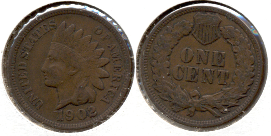 1902 Indian Head Cent VF-20 g