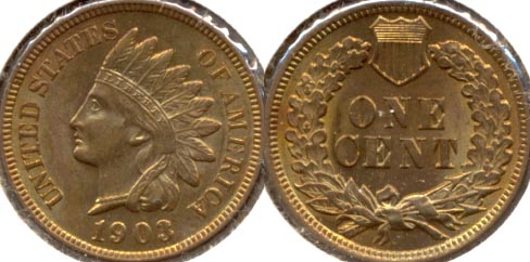 1903 Indian Head Cent AU-55 a