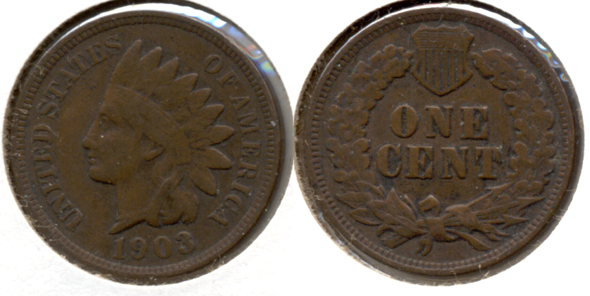 1903 Indian Head Cent Fine-12 h