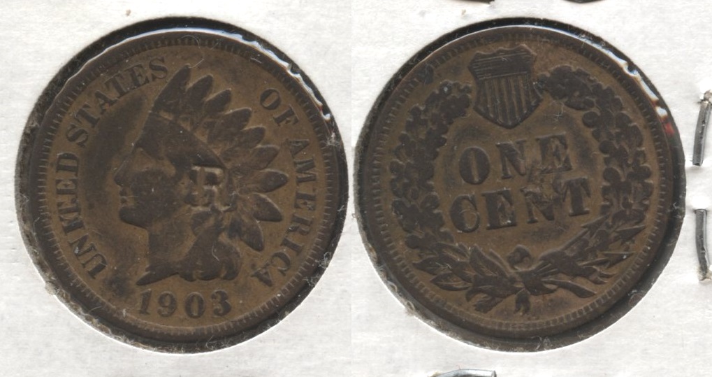 1903 Indian Head Cent Good-4 #m R Counterstamp