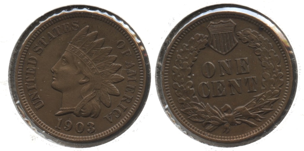 1903 Indian Head Cent MS-60 Cleaned Retoned