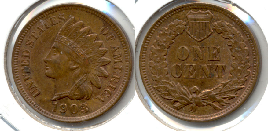 1903 Indian Head Cent MS-60 Brown