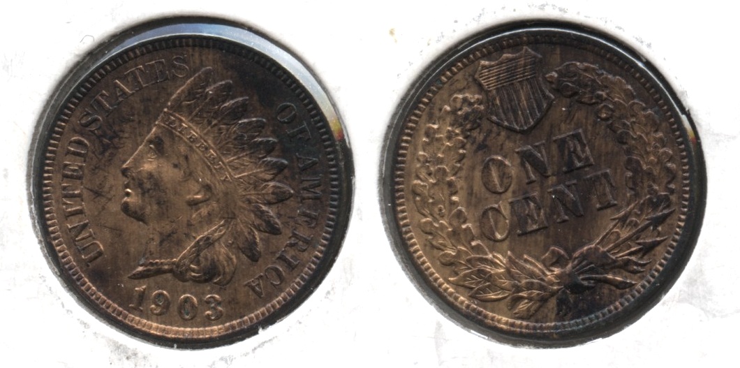 1903 Indian Head Cent MS-60 Red Brown