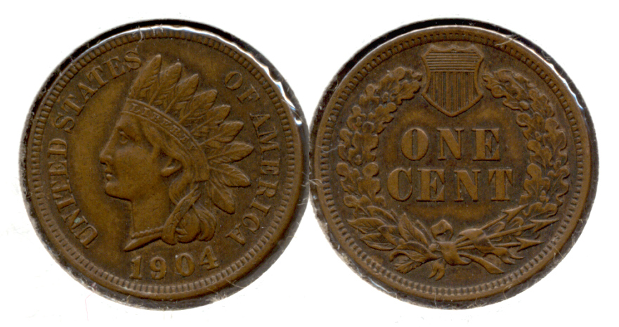 1904 Indian Head Cent AU-50 e