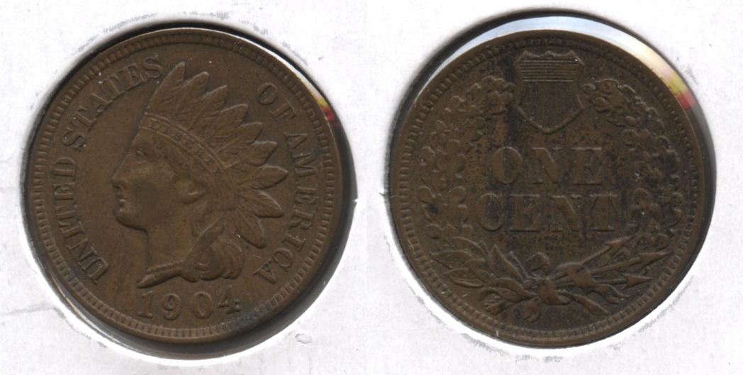 1904 Indian Head Cent AU-50 #l Bit Dark