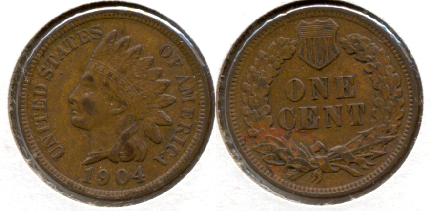 1904 Indian Head Cent EF-40 k Slight Reverse Matter