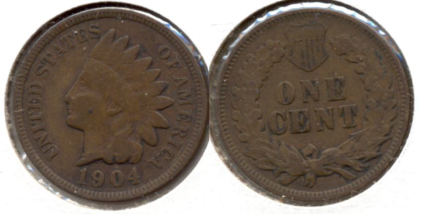 1904 Indian Head Cent Fine-12 e