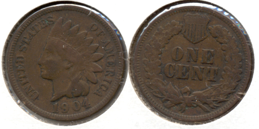 1904 Indian Head Cent Fine-12 h