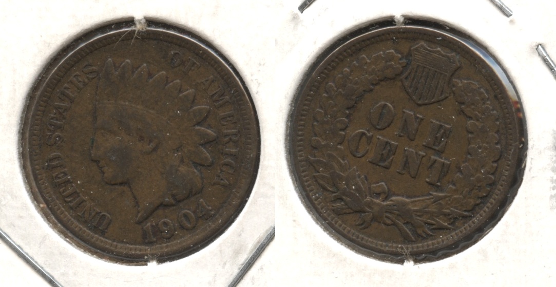 1904 Indian Head Cent Fine-12 #u
