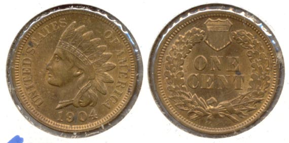 1904 Indian Head Cent MS-63 Red Brown
