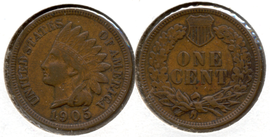 1905 Indian Head Cent VF-20 t