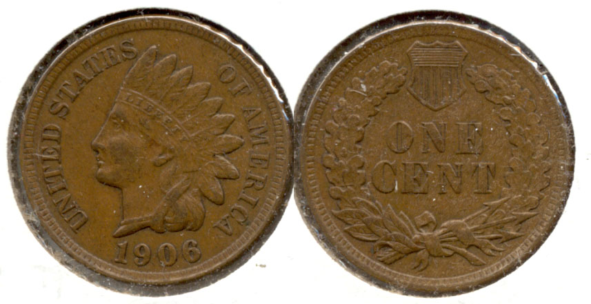 1906 Indian Head Cent AU-50 d
