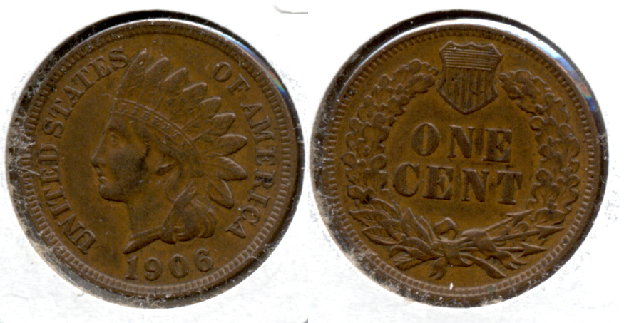 1906 Indian Head Cent AU-50 w