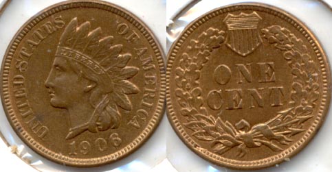 1906 Indian Head Cent AU-55 c