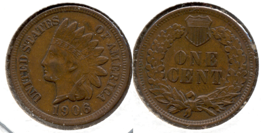 1906 Indian Head Cent EF-40 f