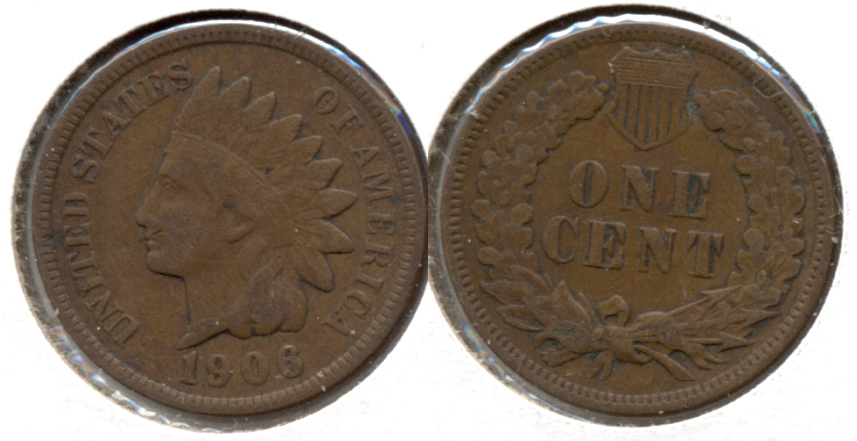 1906 Indian Head Cent Fine-12 e