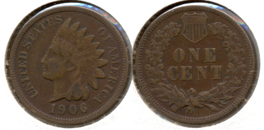 1906 Indian Head Cent Fine-12 f