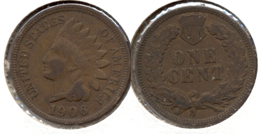 1906 Indian Head Cent Fine-12 w