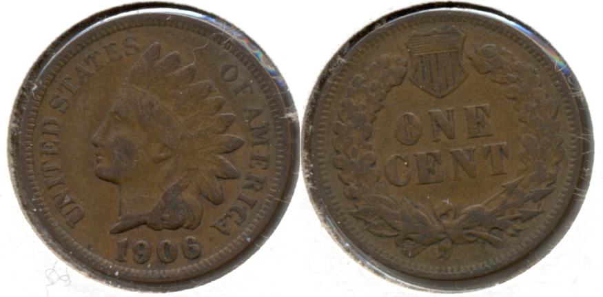 1906 Indian Head Cent Fine-12 y