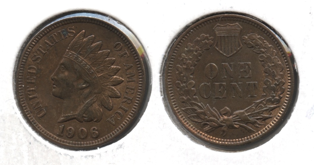 1906 Indian Head Cent MS-60 Brown #a