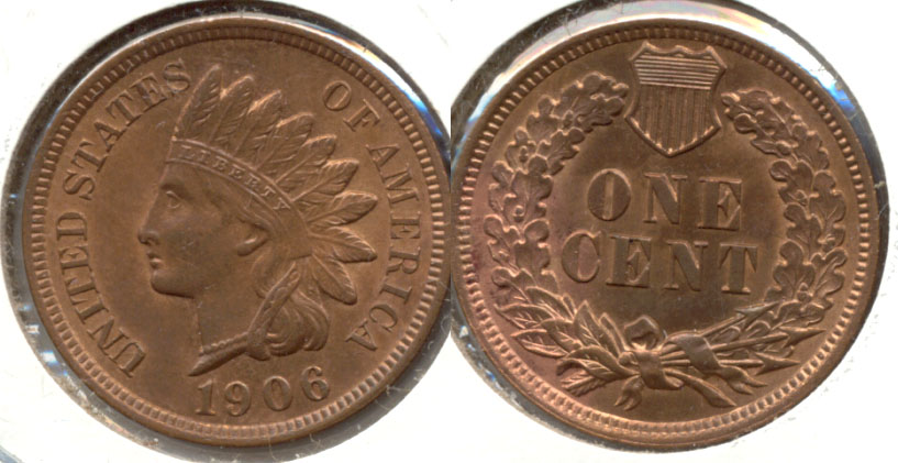 1906 Indian Head Cent MS-63 Red Brown
